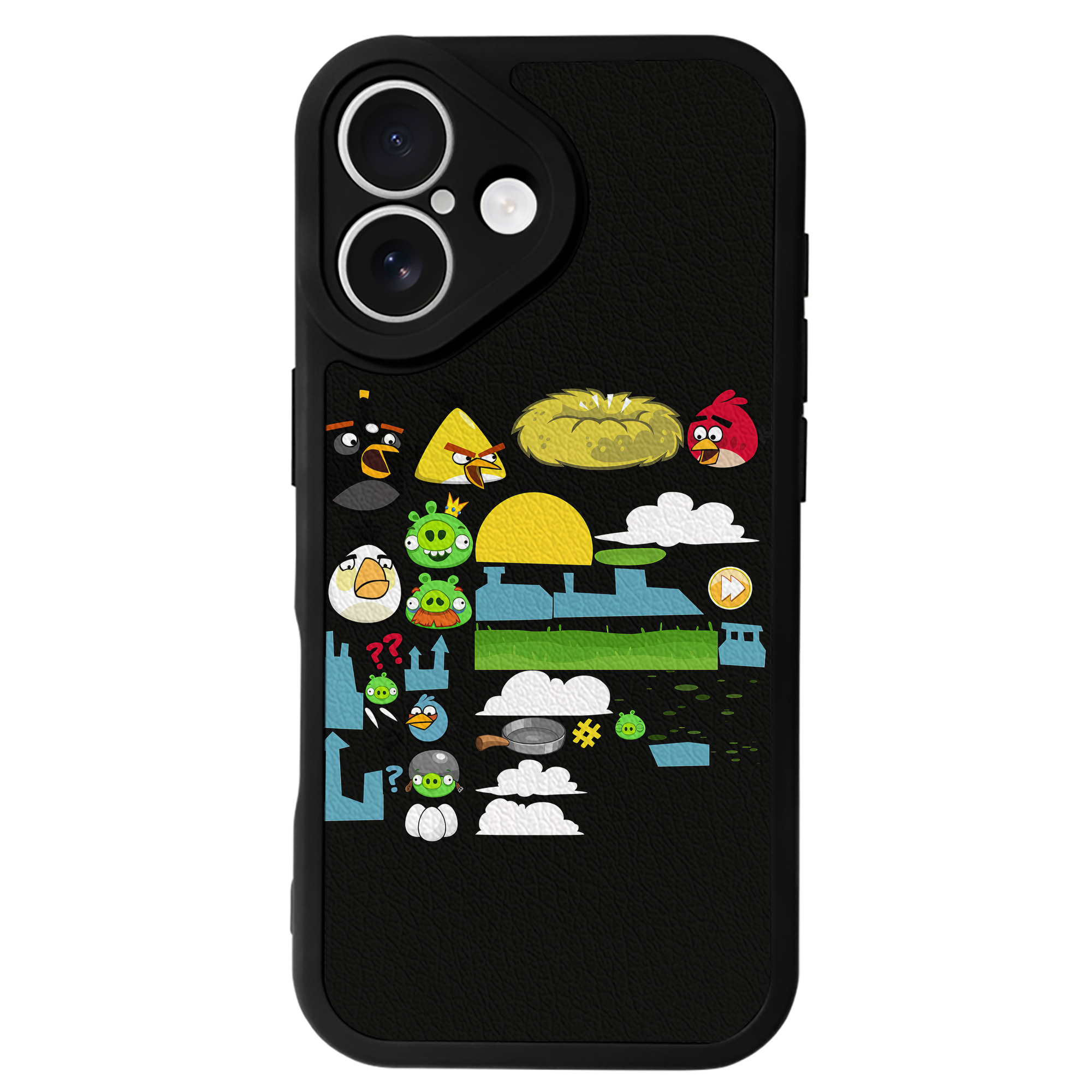 （画像用） Angry Birds アングリーバード 【iPhone 16シリーズ対応】シリコンスマホケース（レザー調） 材質：シリコン